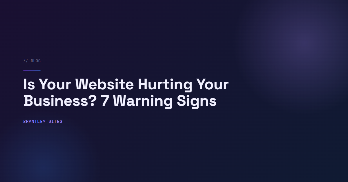 Business owner checking phone frustrated by lack of leads from website