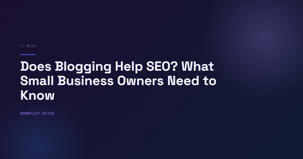 Blog content driving SEO traffic growth for small business website