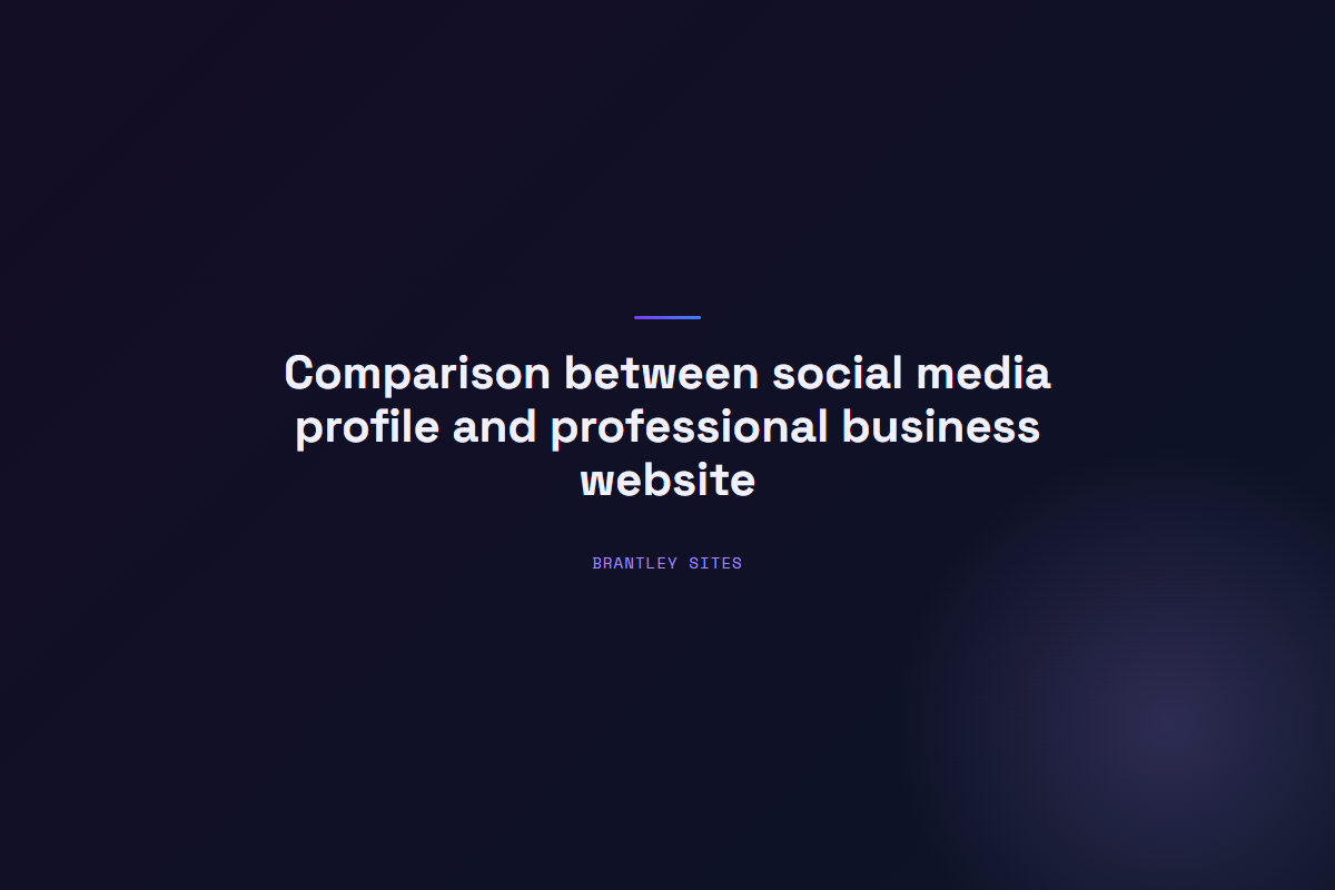 Comparison between social media profile and professional business website