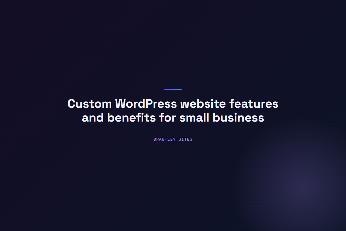 Custom WordPress website features and benefits for small business