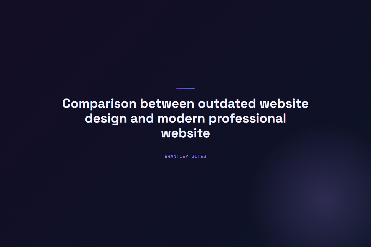 Comparison between outdated website design and modern professional website