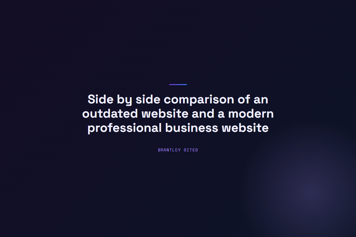 Side by side comparison of an outdated website and a modern professional business website