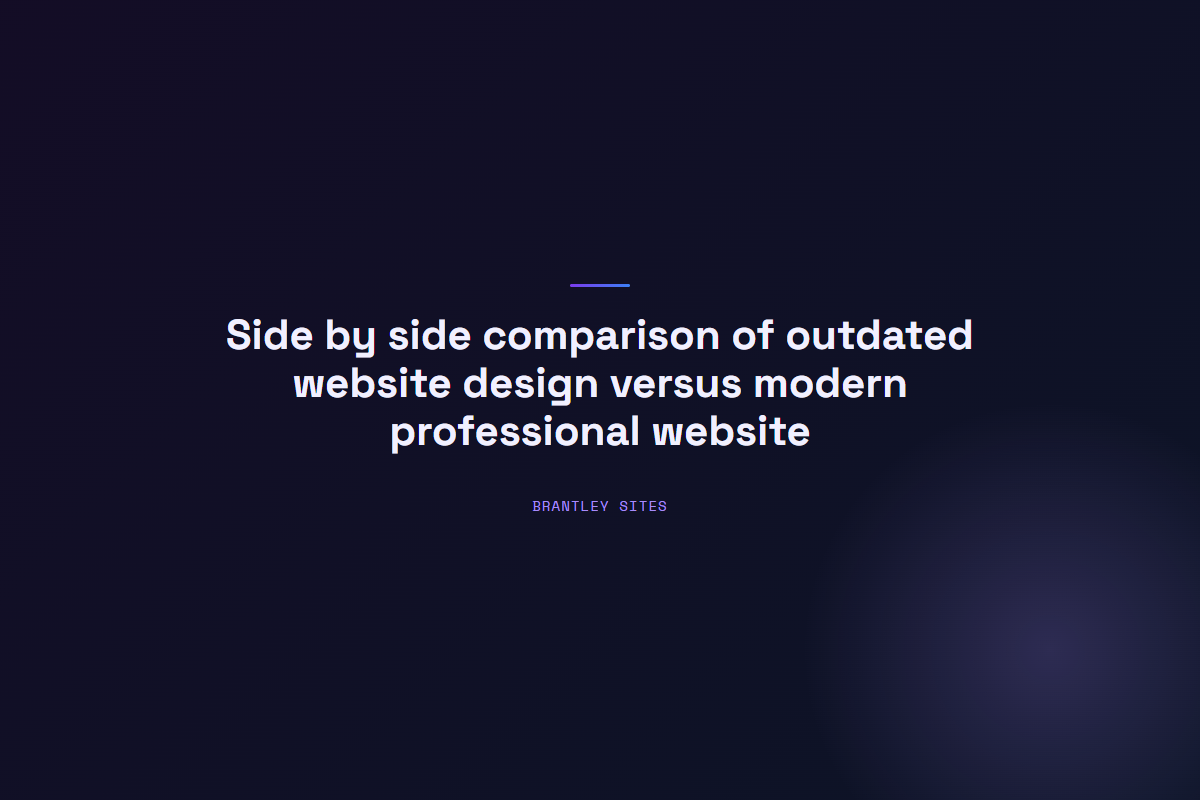 Side by side comparison of outdated website design versus modern professional website