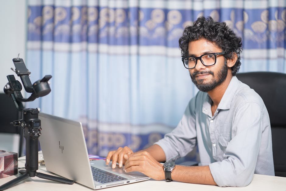Professional web designer working on custom client website project