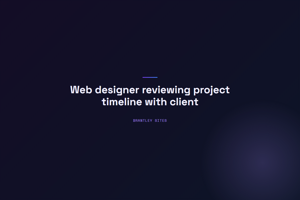Web designer reviewing project timeline with client